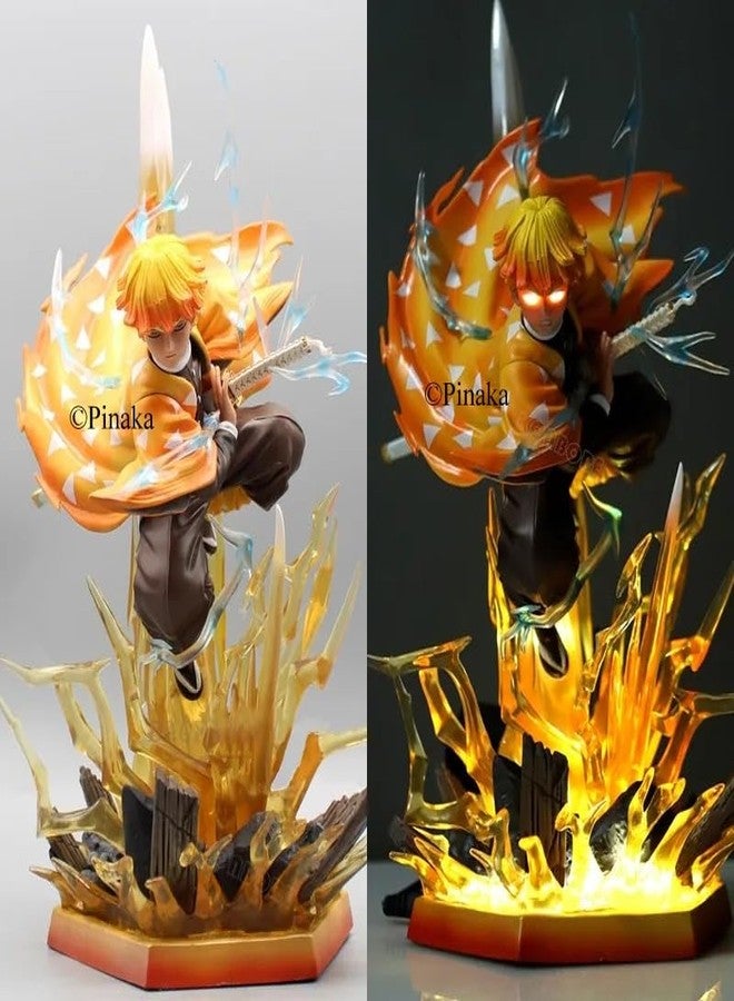 Pinaka Demon Slayer Agatsuma Zenitsu 31 Cms Action Figure with Lights Kimetsu No Yaiba Figurine Model Doll Toys - Image 3